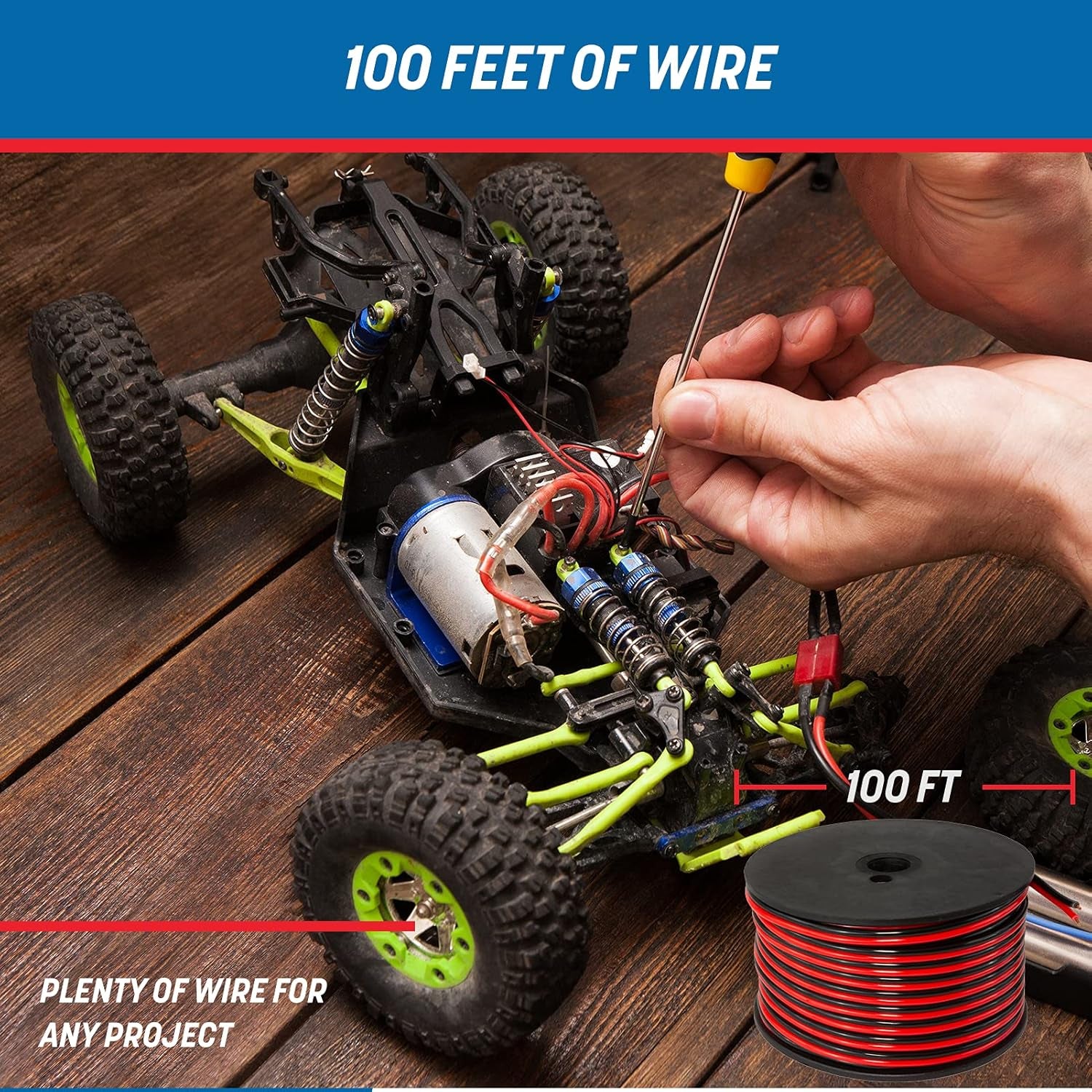 16 Gauge Wire 100Ft Oxygen Free, OFC Pure Copper Electrical 12V Low Voltage Speaker Wire Spool, 16AWG for Electric, Automotive, Trailer, Stereo, RC, Car, Home Theater, LED, Lamp Wiring