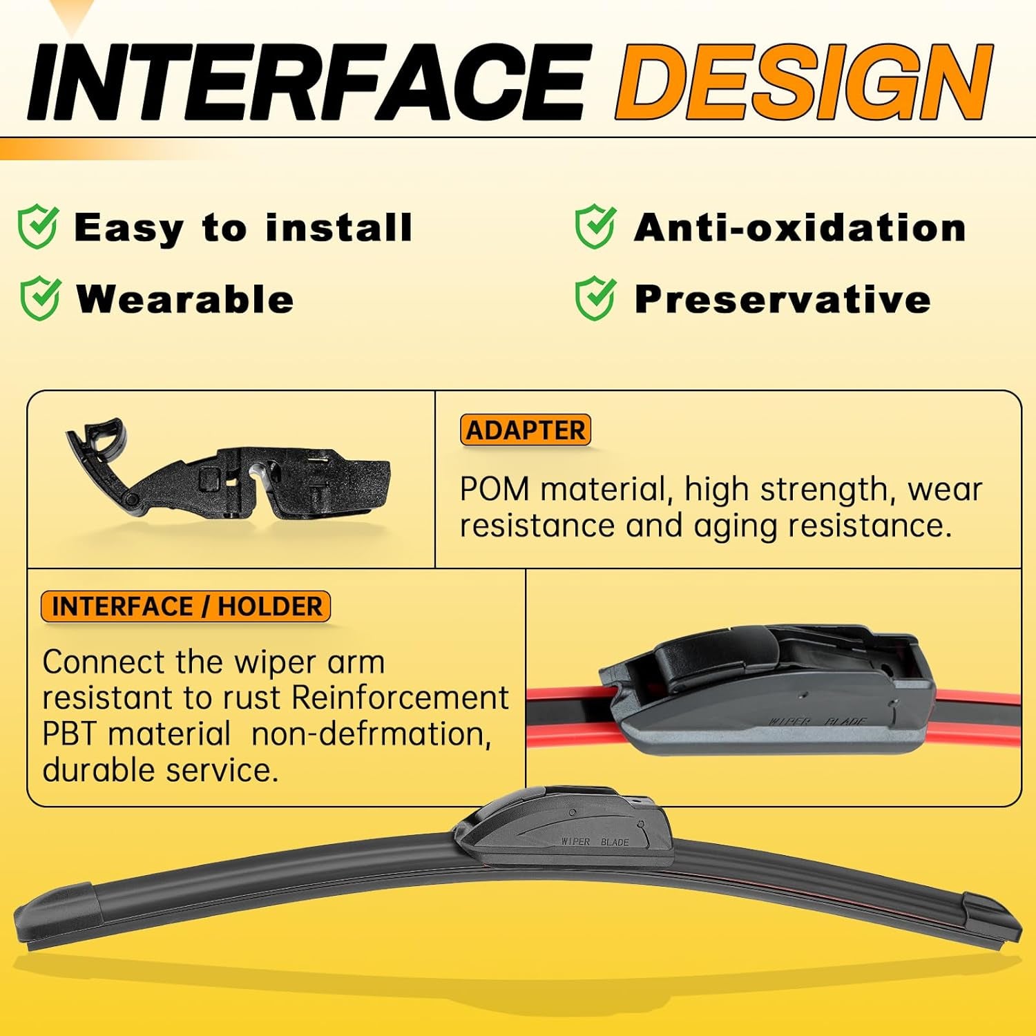 19" and 19" Windshield Wipers Blades (Pack of 2),OEM Quality Premium All-Seasons Wiper Blades,Stable and Quiet Armor Wiper Blades