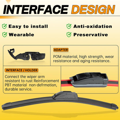 19" and 19" Windshield Wipers Blades (Pack of 2),OEM Quality Premium All-Seasons Wiper Blades,Stable and Quiet Armor Wiper Blades