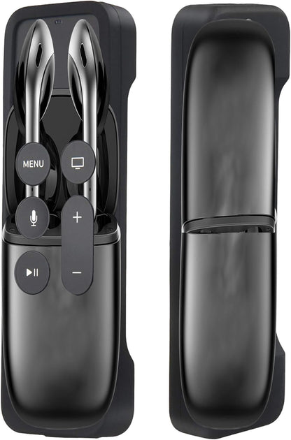 Remote Case Compatible for Apple TV 4K 4Th Generation, Shock Proof Silicone Remote Cover Case Compatible with Apple TV 4Th Gen 4K Siri Remote Controller - Black