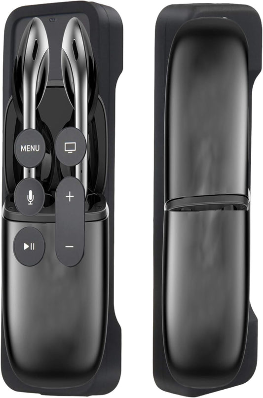 Remote Case Compatible for Apple TV 4K 4Th Generation, Shock Proof Silicone Remote Cover Case Compatible with Apple TV 4Th Gen 4K Siri Remote Controller - Black